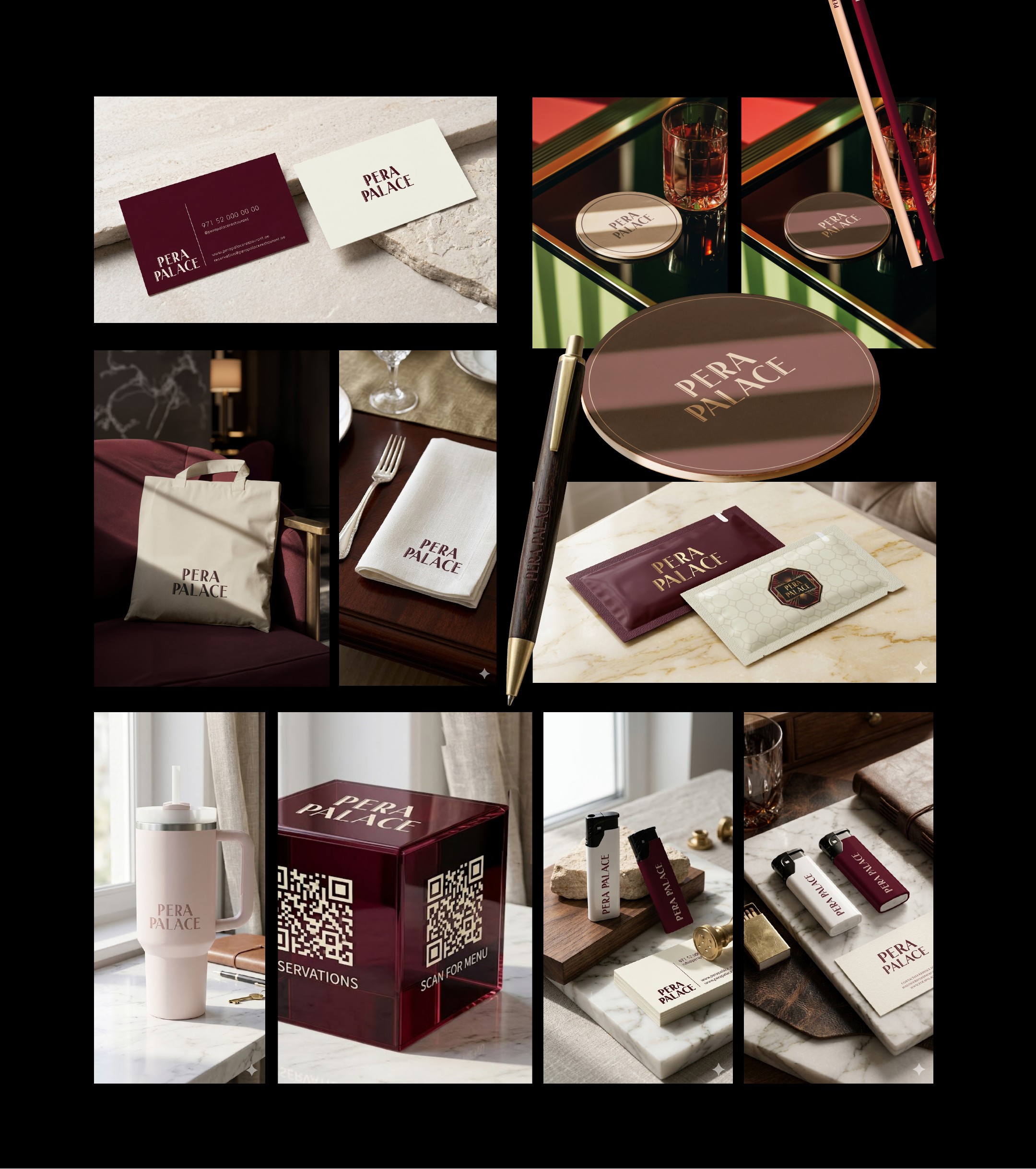 Pera Palace Restaurant corporate identity and brand design project