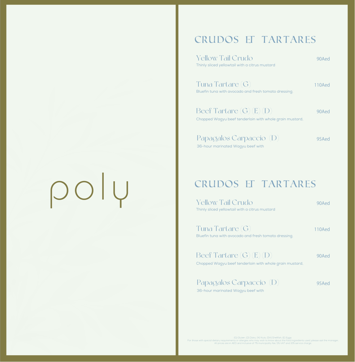 Poly menu design