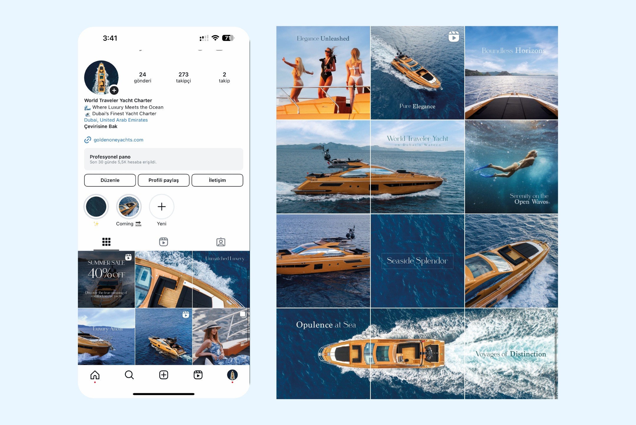 World Traveler social media design and Instagram content portfolio