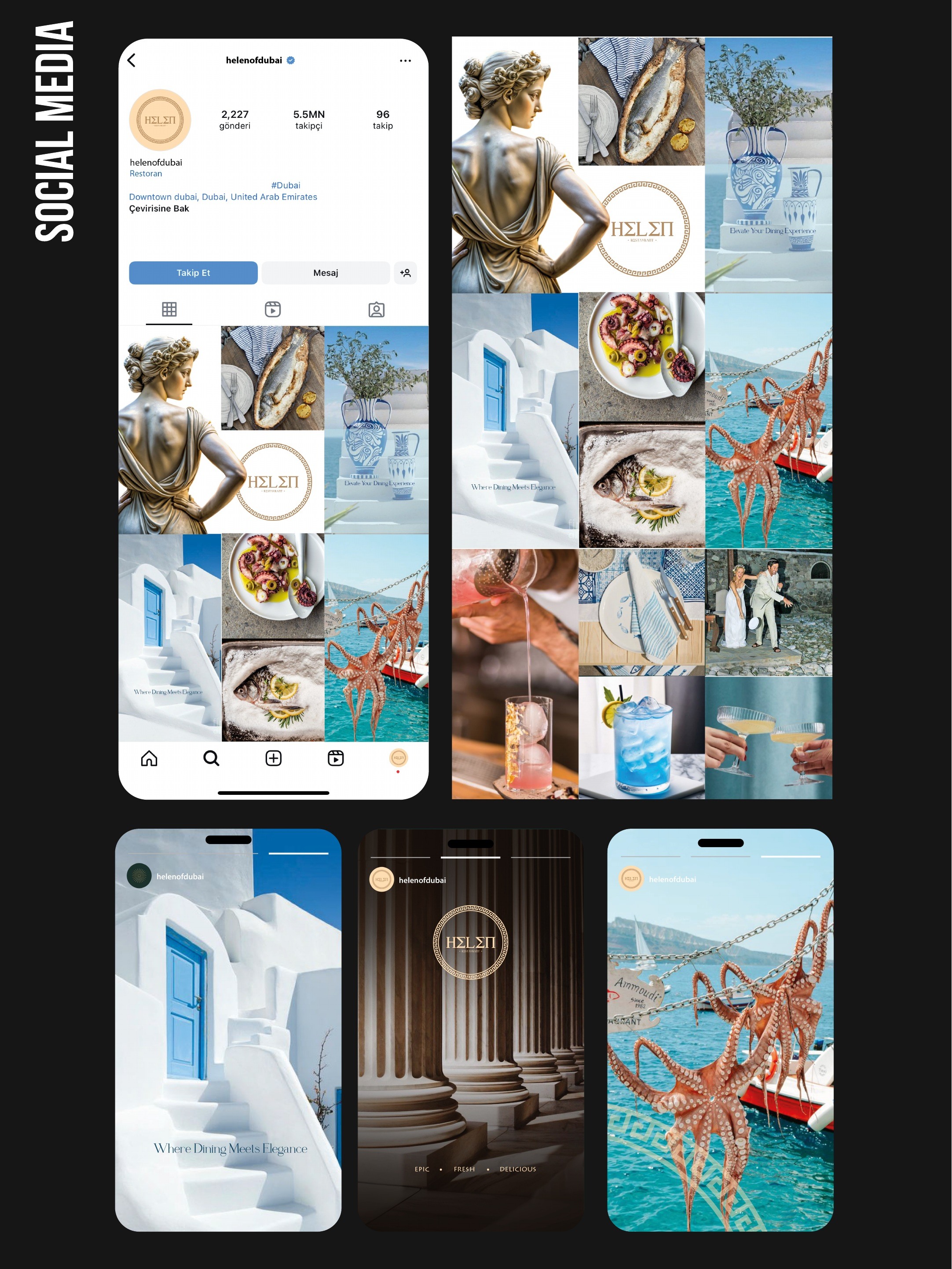 Helen social media design and Instagram content portfolio